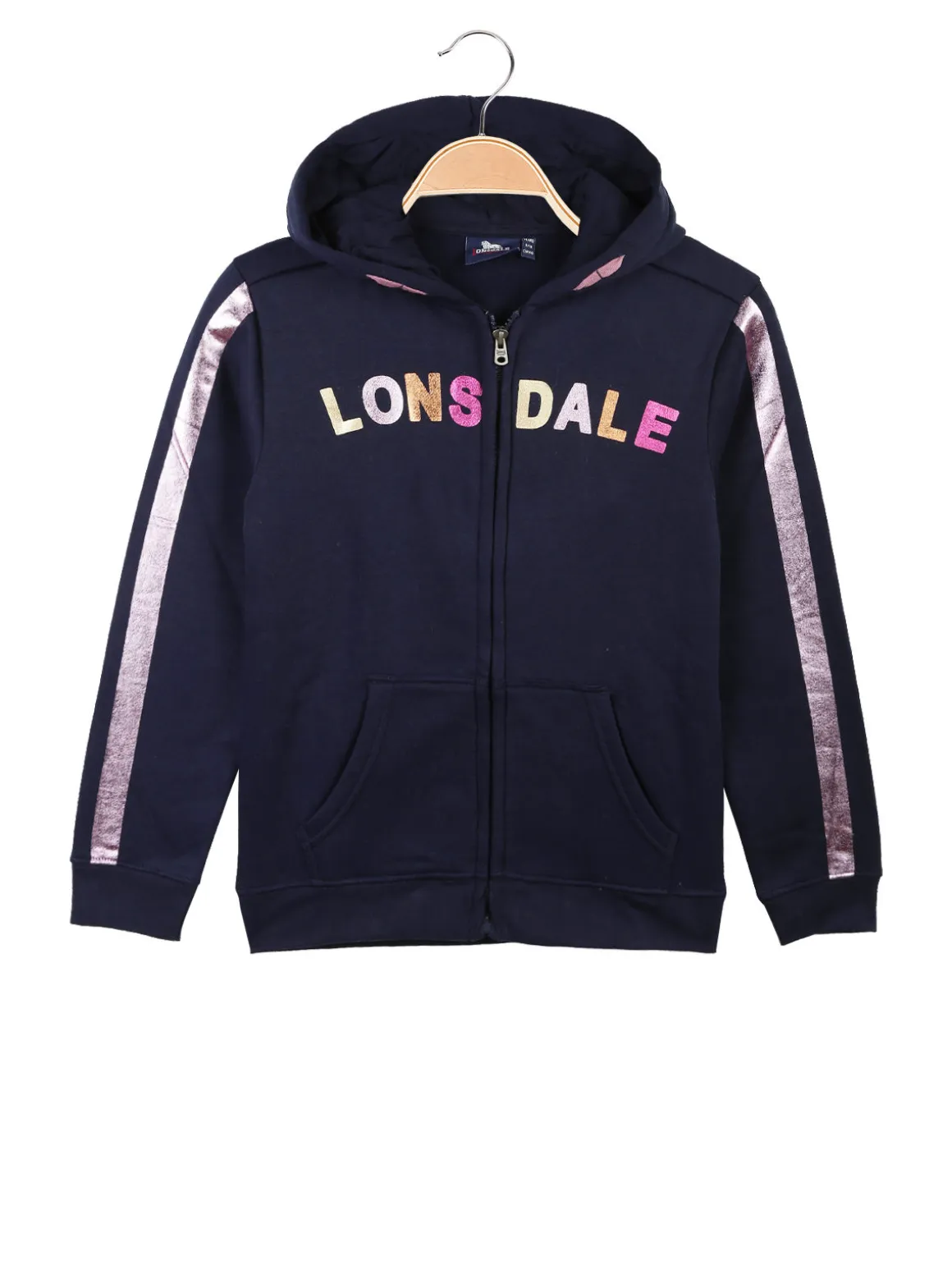 Lonsdale Felpa pesante da bambina con cappuccio e zip