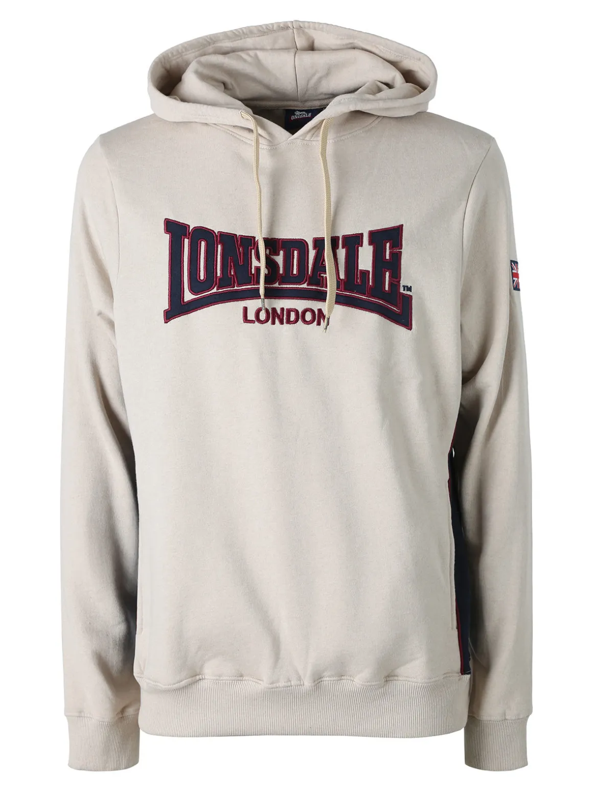 Lonsdale Felpa sportiva da uomo con cappuccio e logo - beige