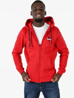 Lonsdale Felpa sportiva da uomo con cappuccio e logo - nero