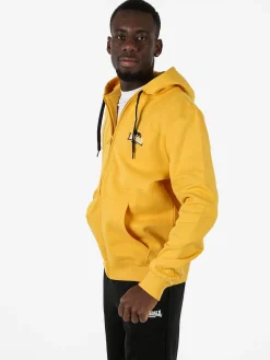 Lonsdale Felpa sportiva da uomo con cappuccio e zip - giallo