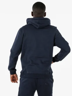 Lonsdale Felpa sportiva da uomo con cappuccio e zip - blu scuro