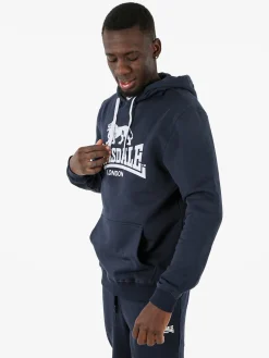 Lonsdale Felpa sportiva da uomo con zip intera - blu scuro