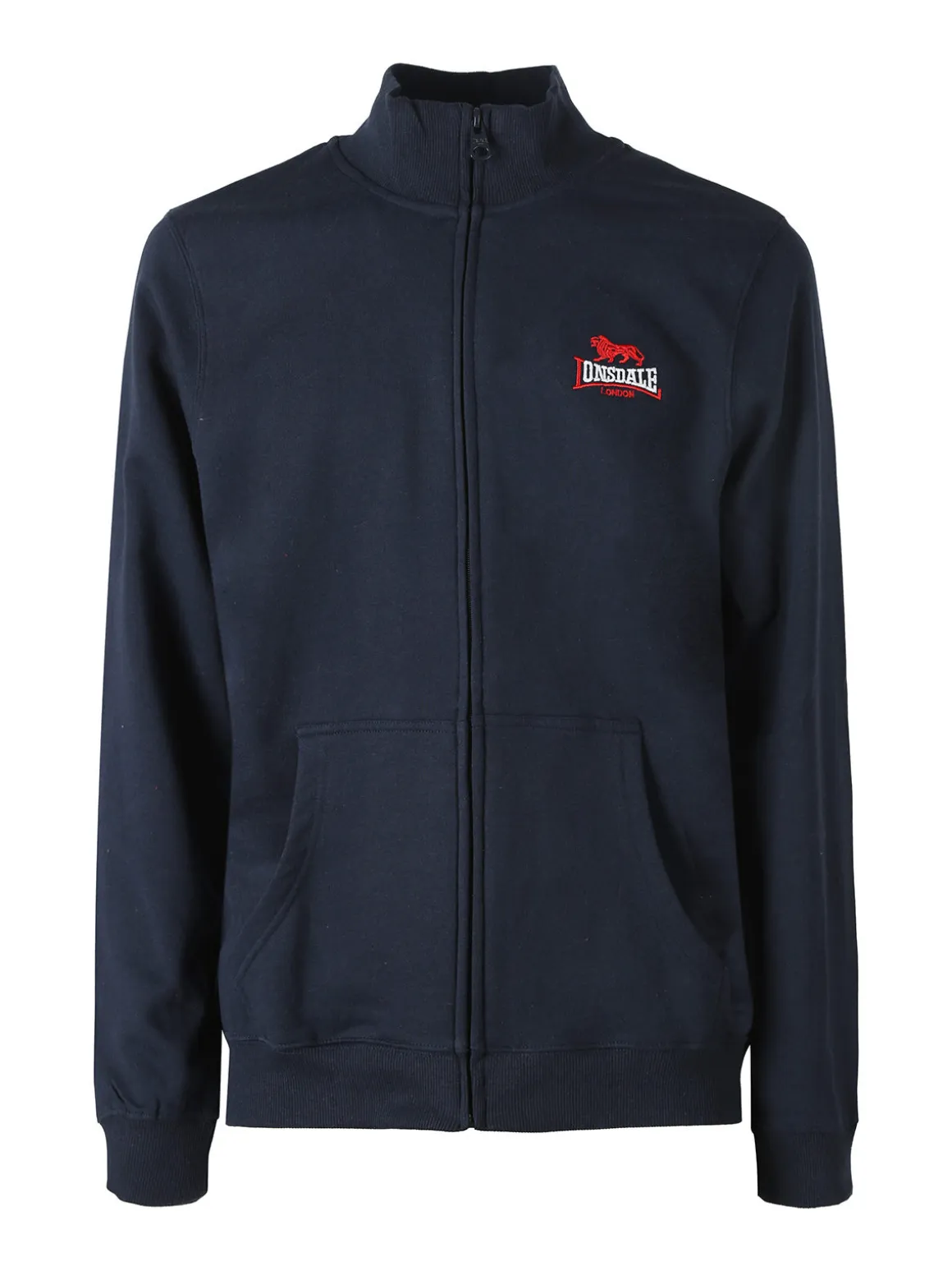 Lonsdale Felpa sportiva da uomo con zip intera - blu scuro