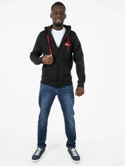 Lonsdale Felpa sportiva da uomo con cappuccio e zip - nero