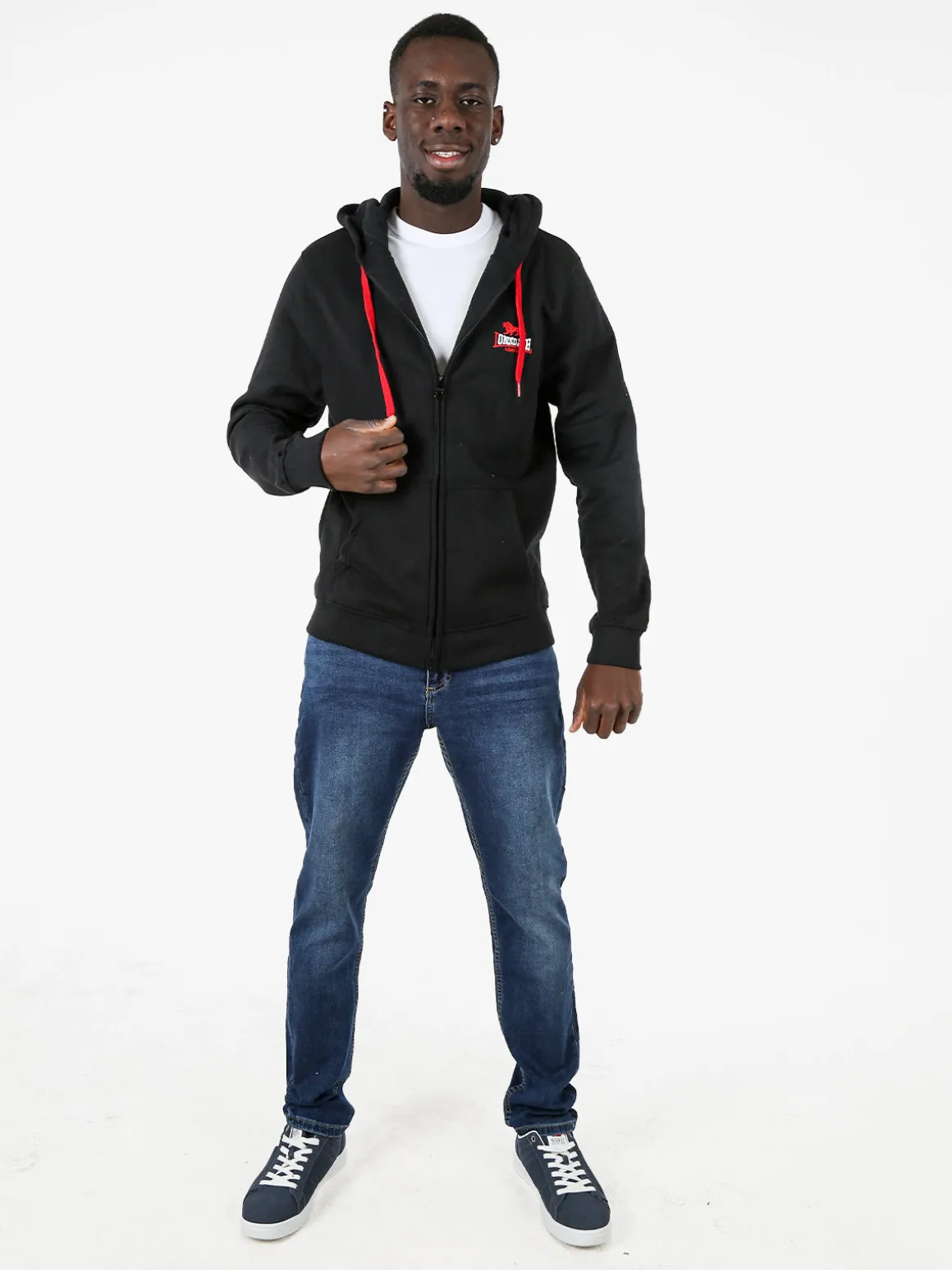 Lonsdale Felpa sportiva da uomo con cappuccio e zip - nero