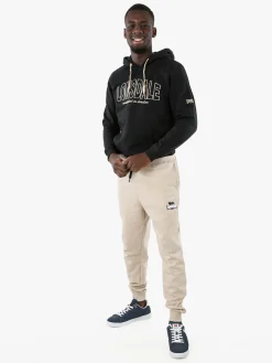 Lonsdale Felpa sportiva da uomo cappuccio e logo - nero