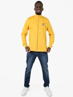 Lonsdale Felpa sportiva da uomo con zip intera - giallo