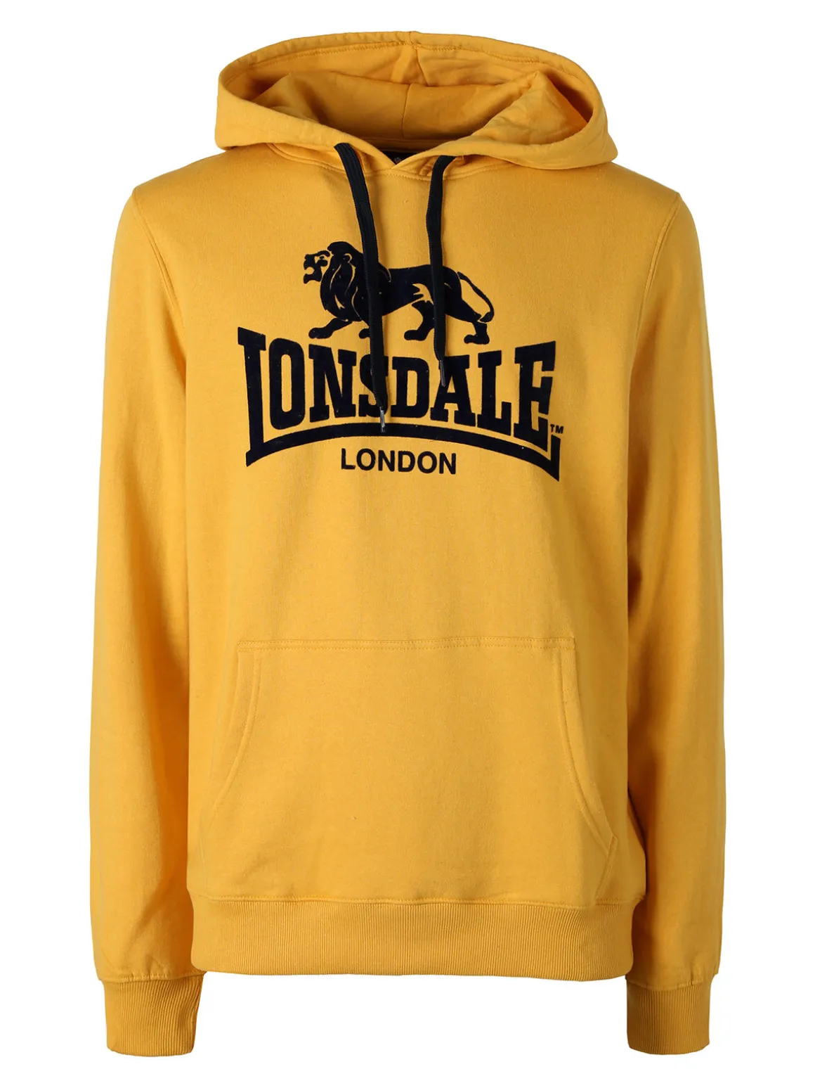 Lonsdale Felpa sportiva da uomo con cappuccio e logo - giallo