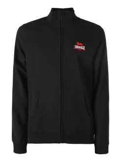 Lonsdale Felpa sportiva da uomo con zip intera - nero