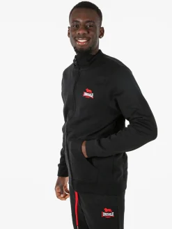 Lonsdale Felpa sportiva da uomo con zip intera - nero