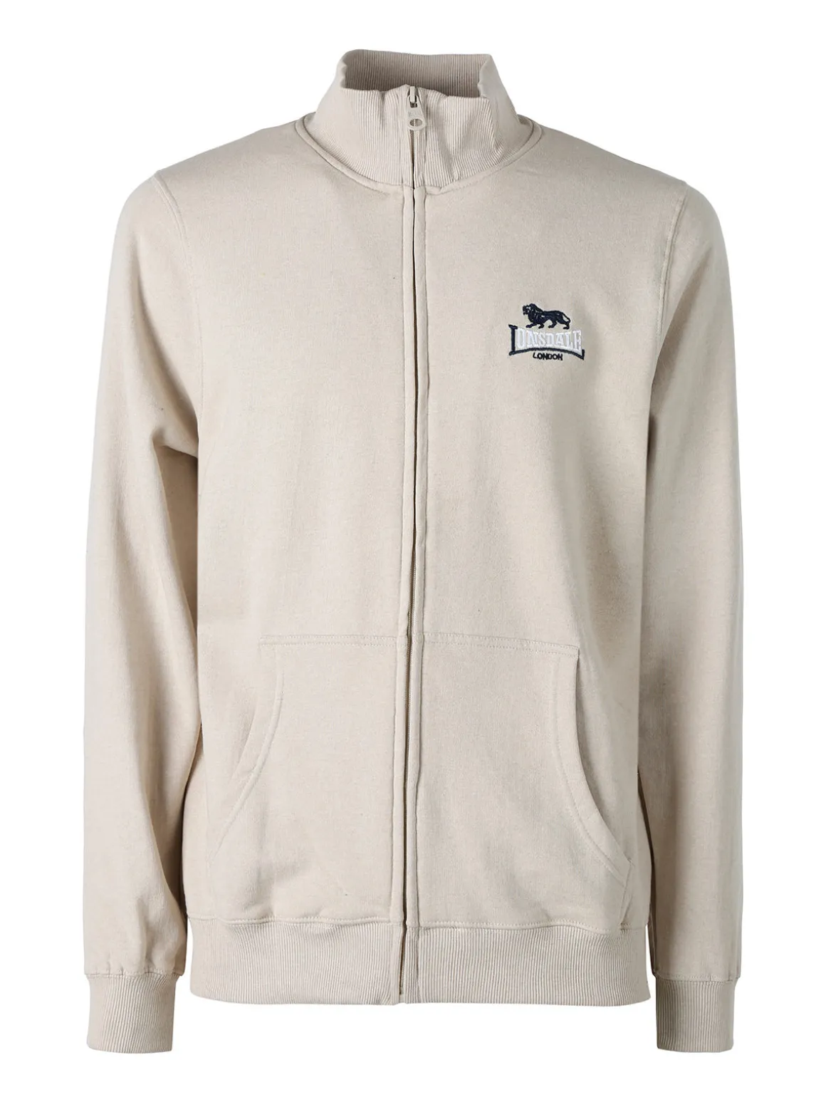 Lonsdale Felpa sportiva da uomo con zip intera - beige