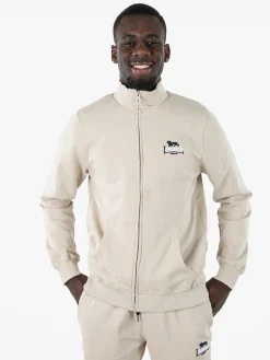 Lonsdale Felpa sportiva da uomo con zip intera - beige