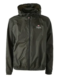 Lonsdale Giacca a vento con cappuccio e zip - militare