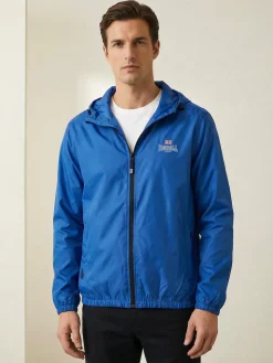 Lonsdale Giacca a vento con cappuccio e zip - blu