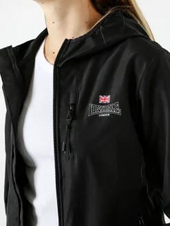 Lonsdale Giacca a vento da donna con cappuccio e zip - nero