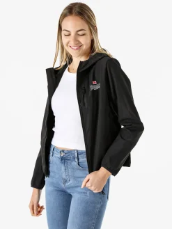Lonsdale Giacca a vento da donna con cappuccio e zip - nero