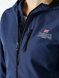 Lonsdale Giacca a vento da donna con cappuccio e zip - blu scuro
