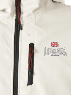 Lonsdale Giacca a vento da uomo con cappuccio e zip - beige