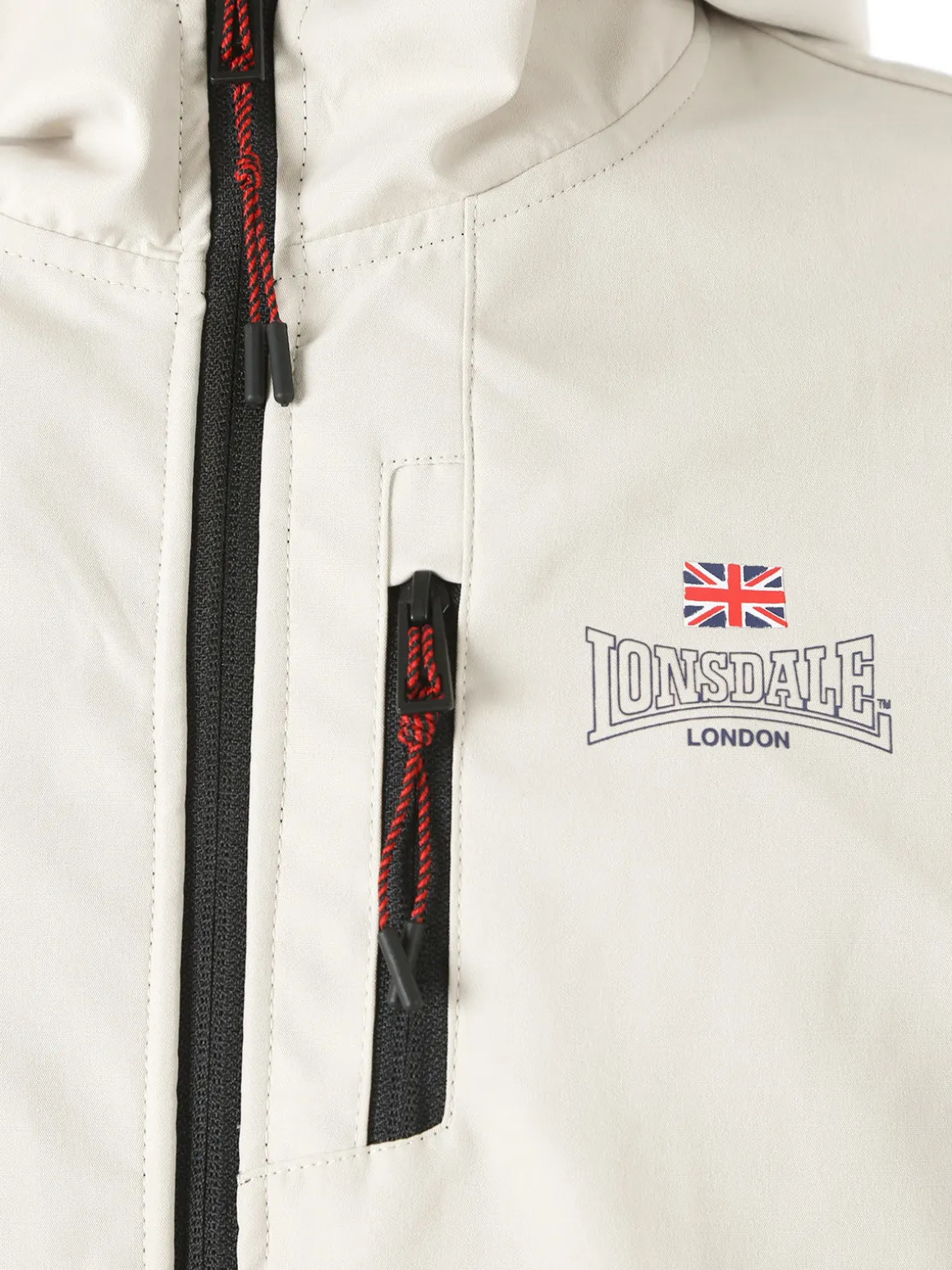 Lonsdale Giacca a vento da uomo con cappuccio e zip - beige