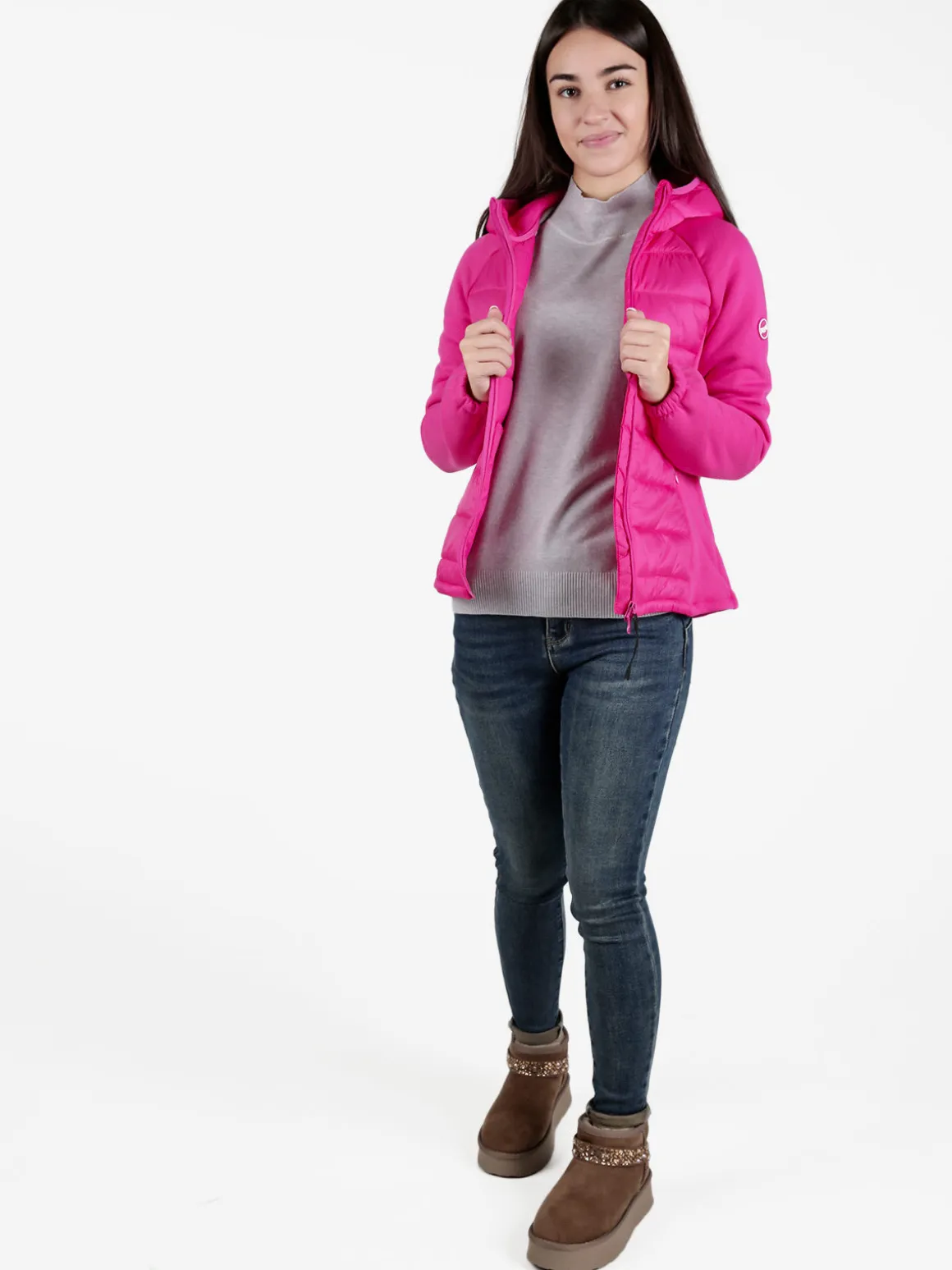 Lonsdale Giubbotto donna con cappuccio e maniche in felpa