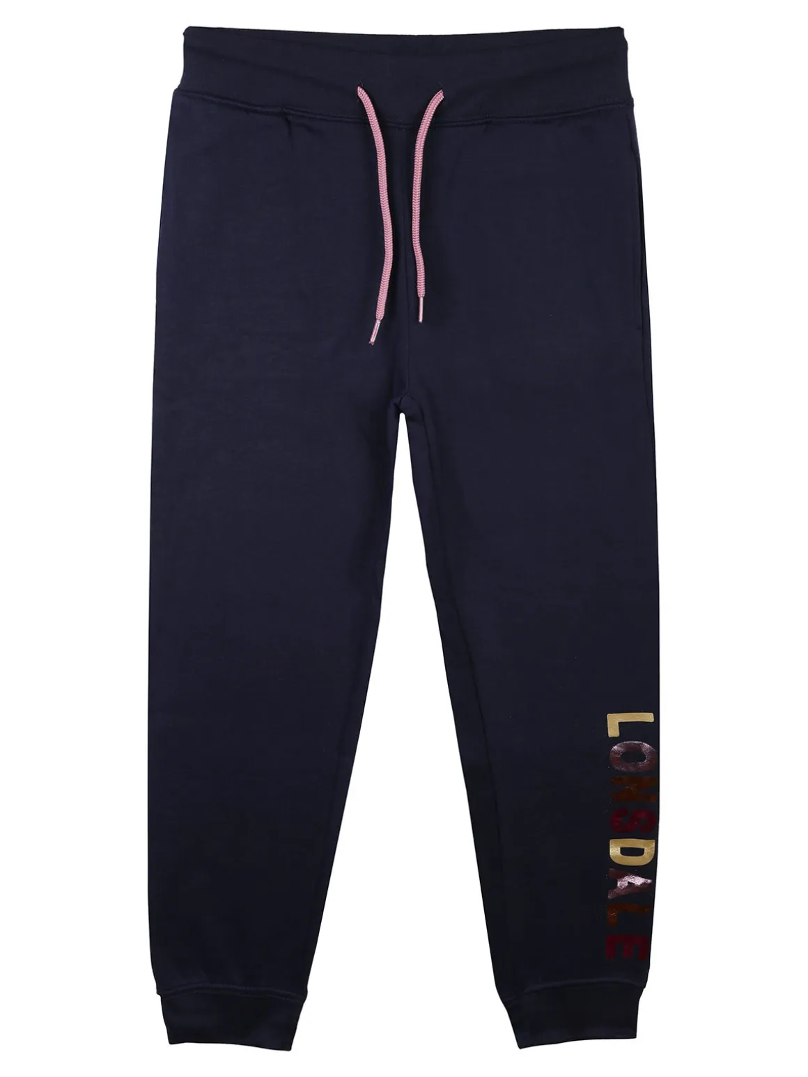 Lonsdale Pantaloni sportivi da bambina felpati con scritta sul fondo