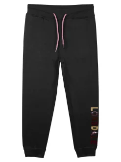 Lonsdale Pantaloni sportivi da bambina felpati con scritta sul fondo
