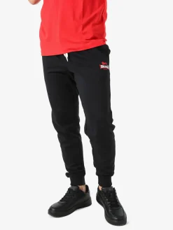 Lonsdale Pantaloni sportivi da uomo con coulisse e polsini - nero