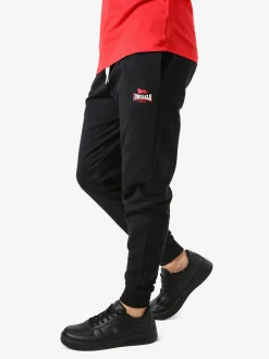 Lonsdale Pantaloni sportivi da uomo con coulisse e polsini - nero