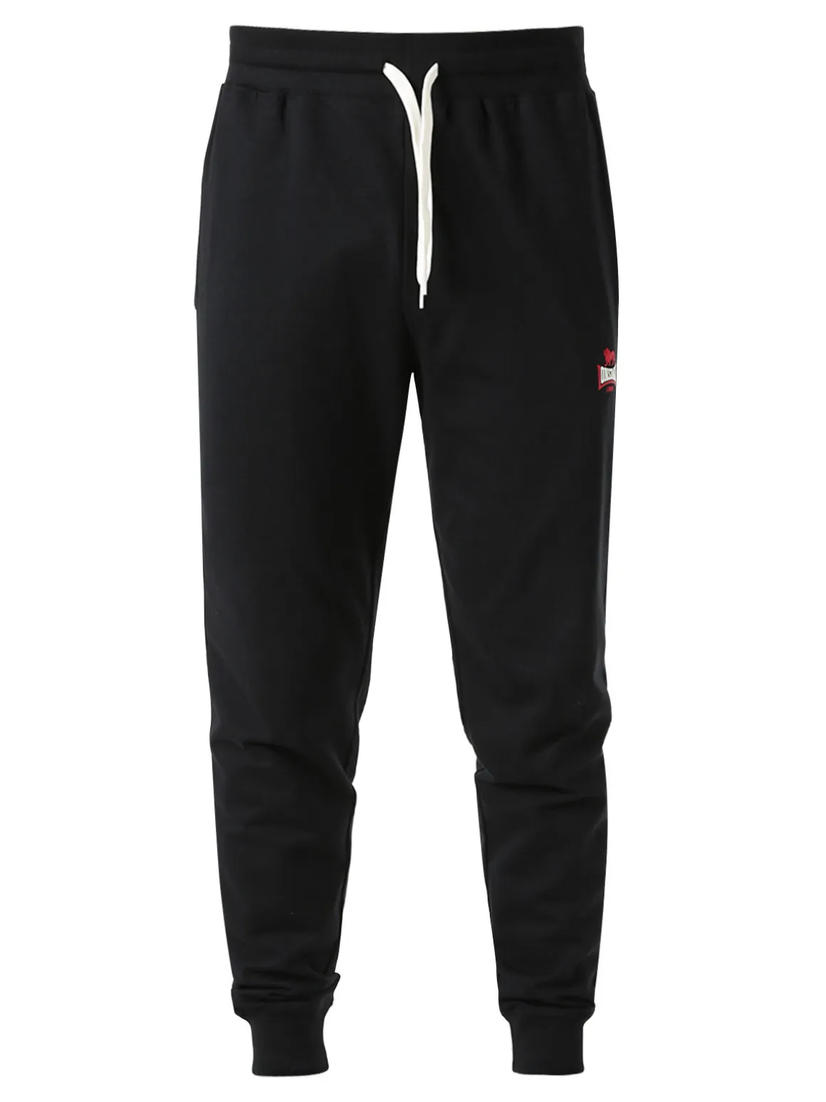 Lonsdale Pantaloni sportivi da uomo con coulisse e polsini - nero