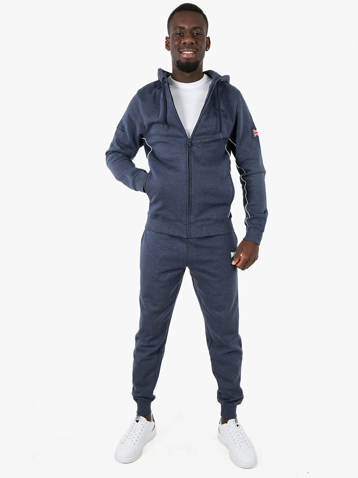 Lonsdale Pantaloni tuta da uomo con coulisse e polsini - avion