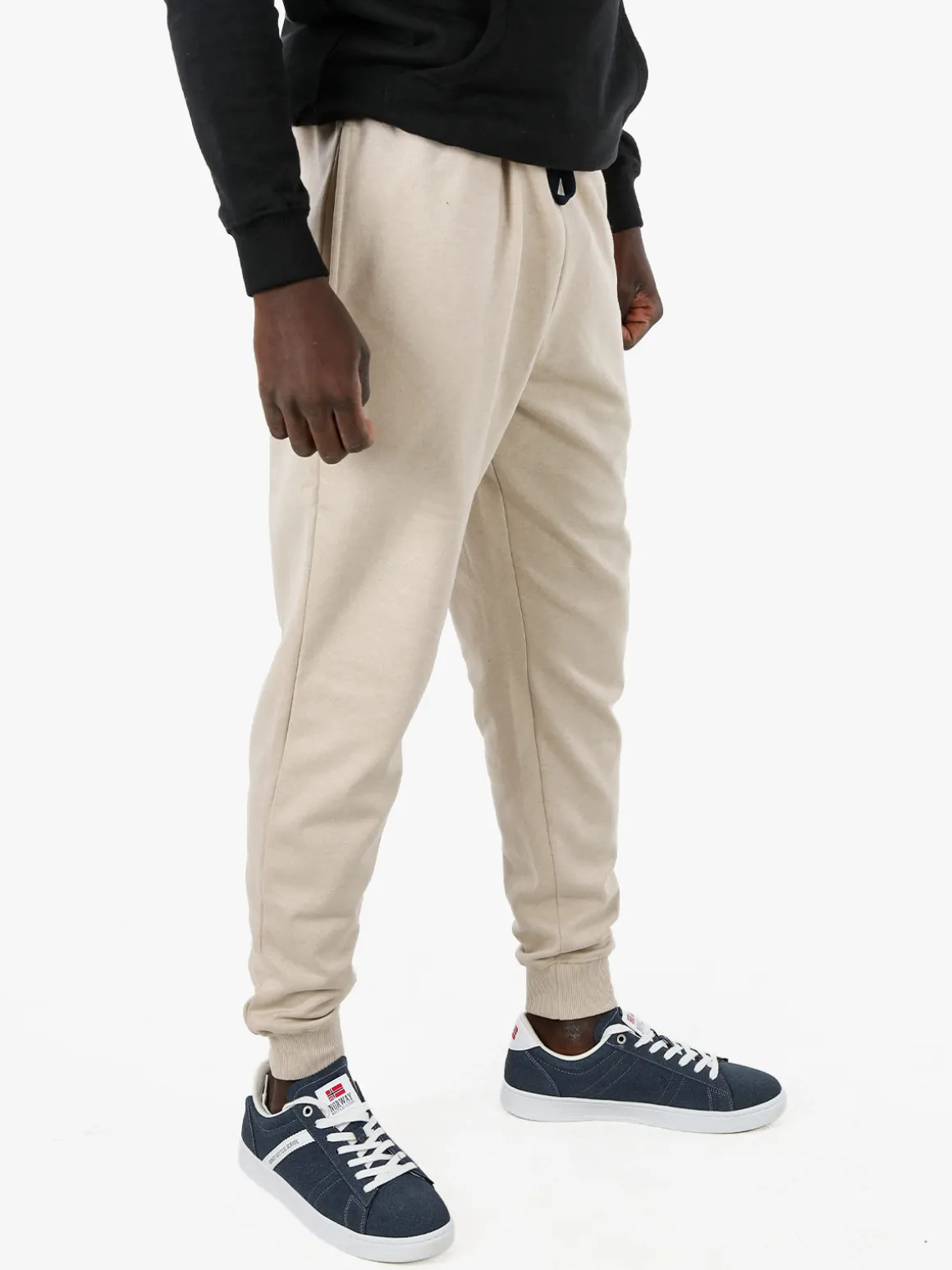 Lonsdale Pantaloni tuta da uomo con coulisse e polsini - beige