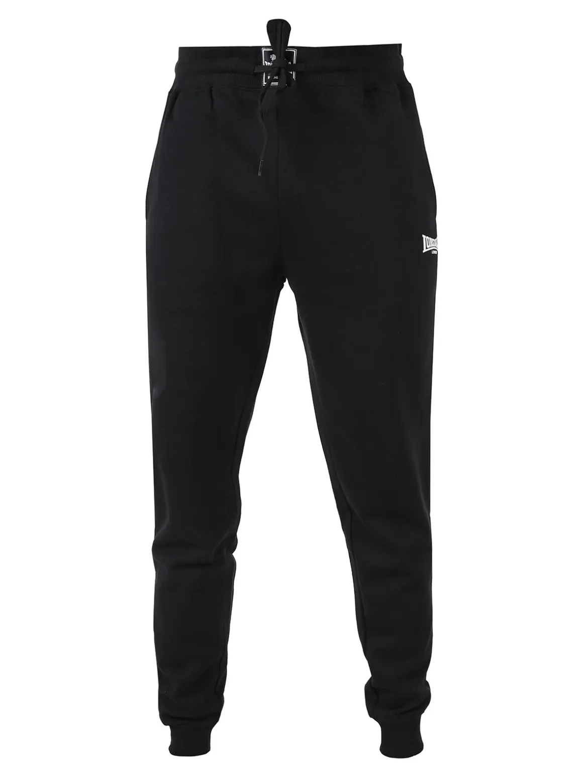 Lonsdale Pantaloni tuta da uomo con coulisse e polsini - nero