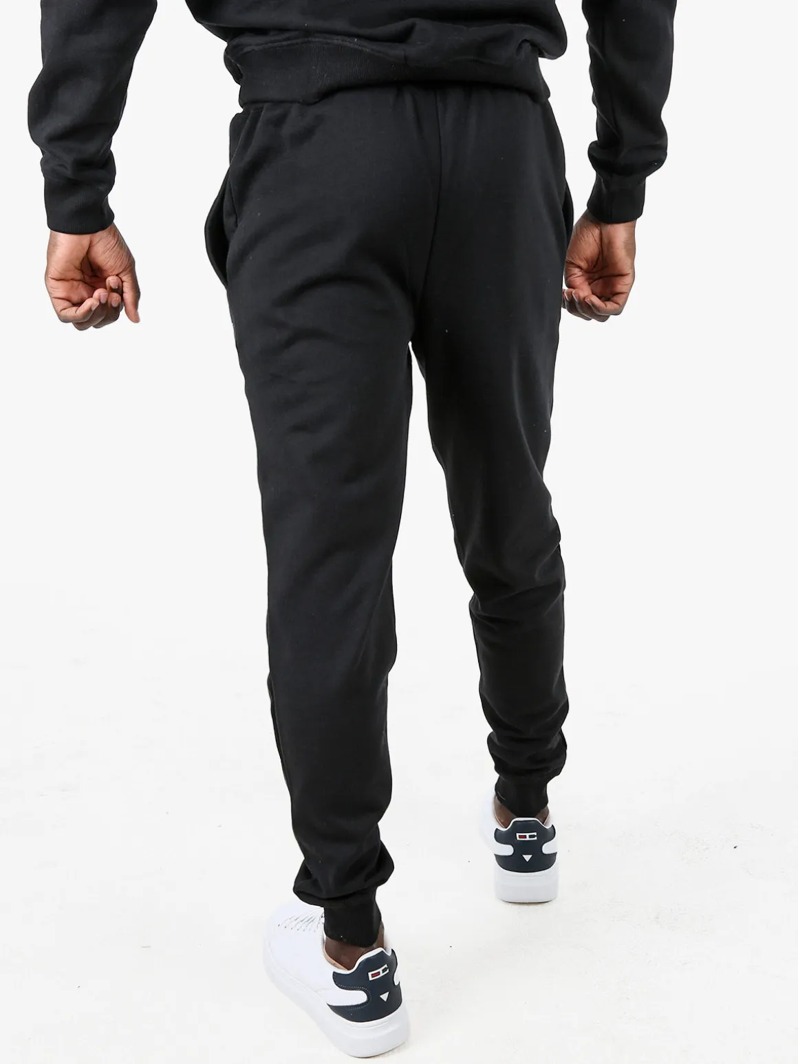 Lonsdale Pantaloni tuta da uomo con coulisse e polsini - nero