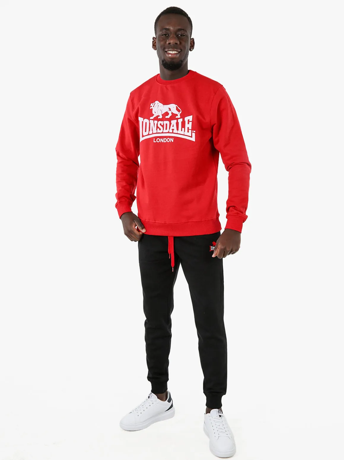 Lonsdale Pantaloni tuta da uomo con coulisse e polsini - grigio