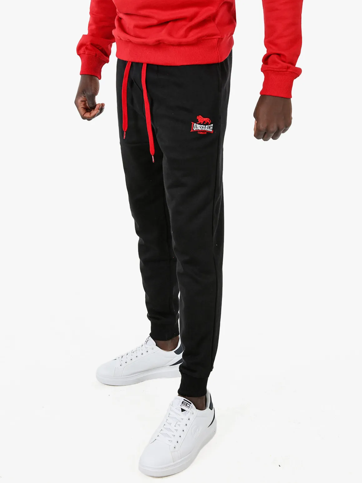Lonsdale Pantaloni tuta da uomo con coulisse e polsini - grigio