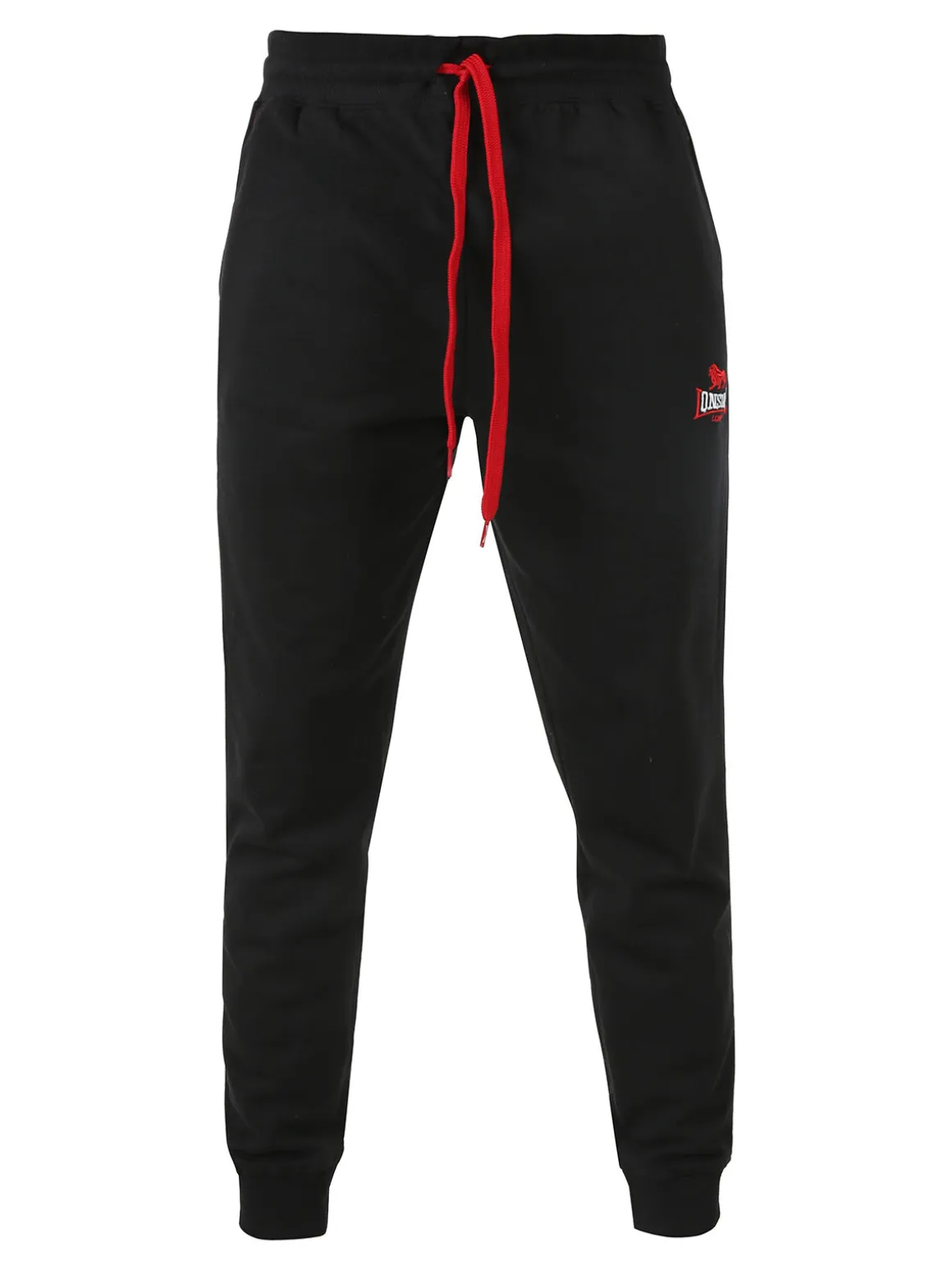 Lonsdale Pantaloni tuta da uomo con coulisse e polsini - nero