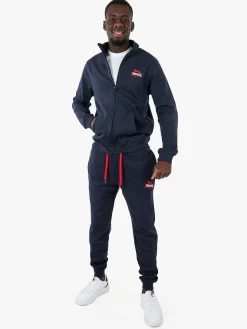 Lonsdale Pantaloni tuta da uomo con coulisse e polsini - blu