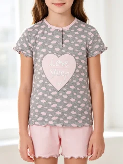 Lonsdale Pigiama corto da bambina in cotone