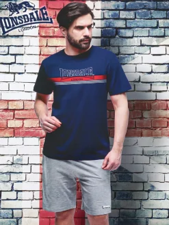 Lonsdale Pigiama corto da uomo in cotone