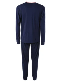 Lonsdale Pigiama da uomo in cotone - blu scuro