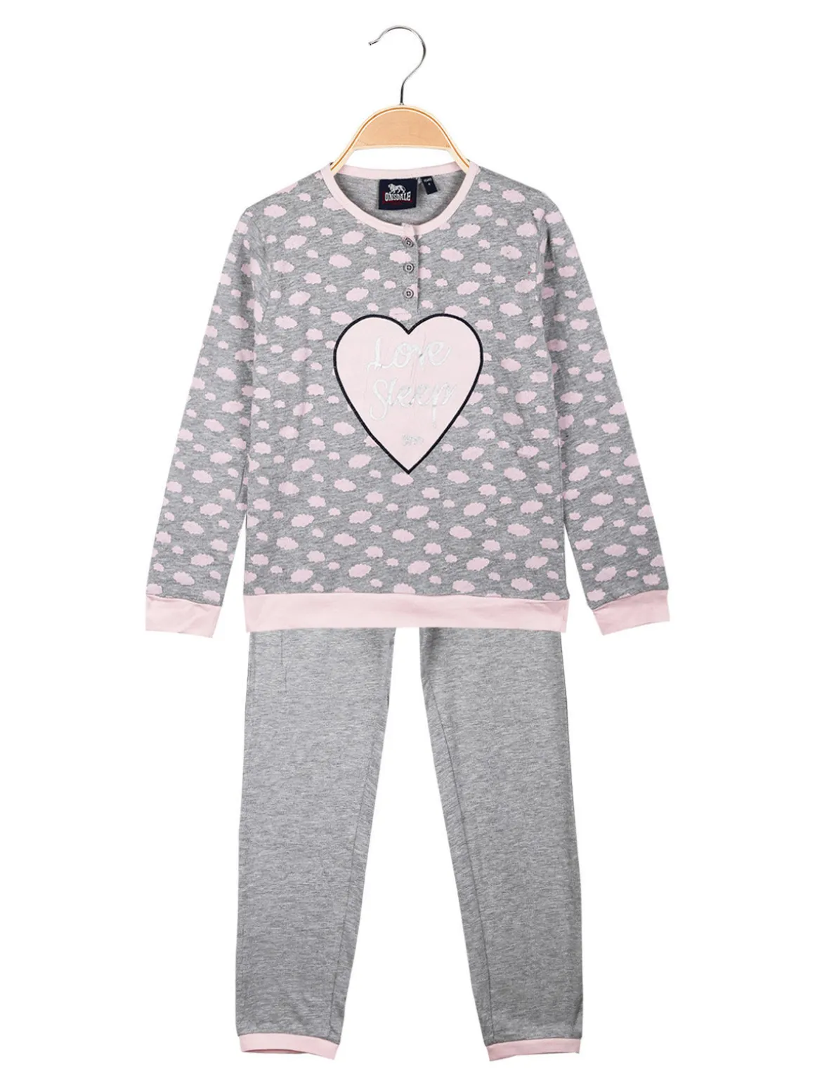 Lonsdale Pigiama lungo da bambina in cotone con stampe