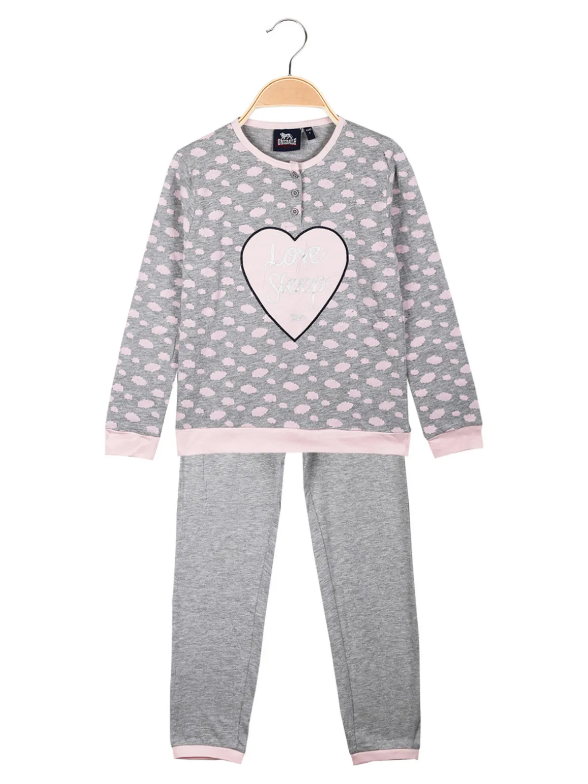 Lonsdale Pigiama lungo da bambina in cotone con stampe
