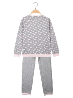 Lonsdale Pigiama lungo da bambina in cotone con stampe
