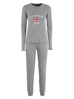 Lonsdale Pigiama lungo da donna misto cotone