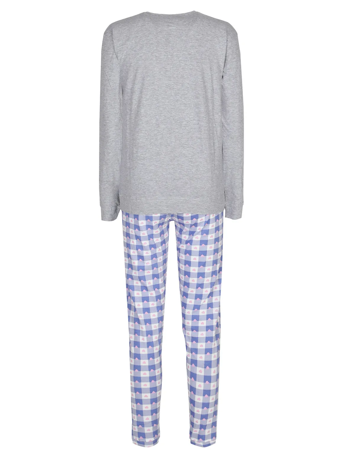 Lonsdale Pigiama lungo da donna in cotone con pantaloni a quadri