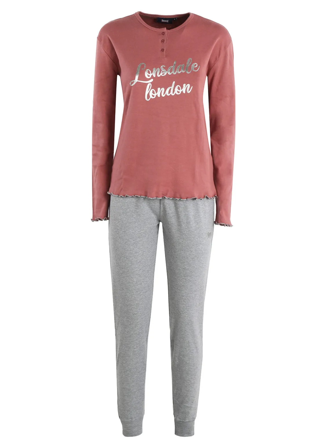 Lonsdale Pigiama lungo da donna in misto cotone
