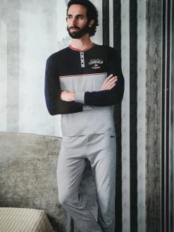 Lonsdale Pigiama lungo da uomo in cotone