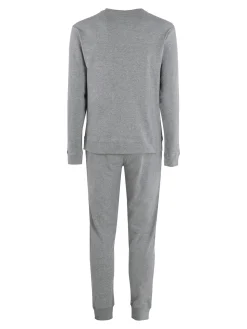 Lonsdale Pigiama lungo da uomo in cotone con scritta
