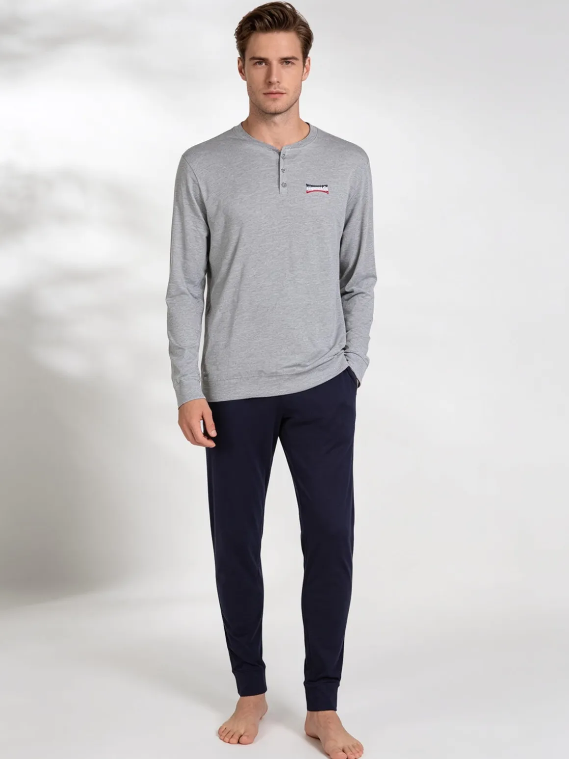 Lonsdale Pigiama lungo da uomo in cotone