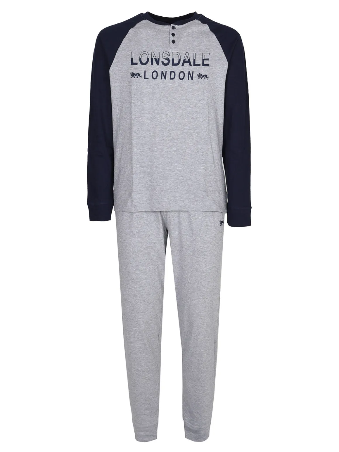 Lonsdale Pigiama lungo da uomo in cotone